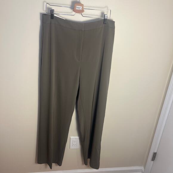 H&M Women's Wide High Waist Full Length Pants Taupe Size 14 New - Picture 3 of 9
